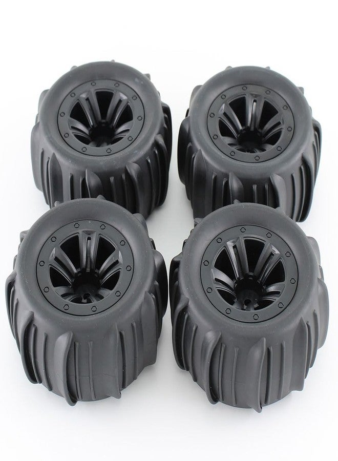 KingVal 4PCS Wheel Tire 12mm Hex Hub Beach Sand, Snow, Desert Off-Road Crawler Wheels Tires Compatible with WLtoys 144001 144002 144010 124008 124018 124019 124016 124017 MJX 1/16 1/14 RC Cars - Image 2